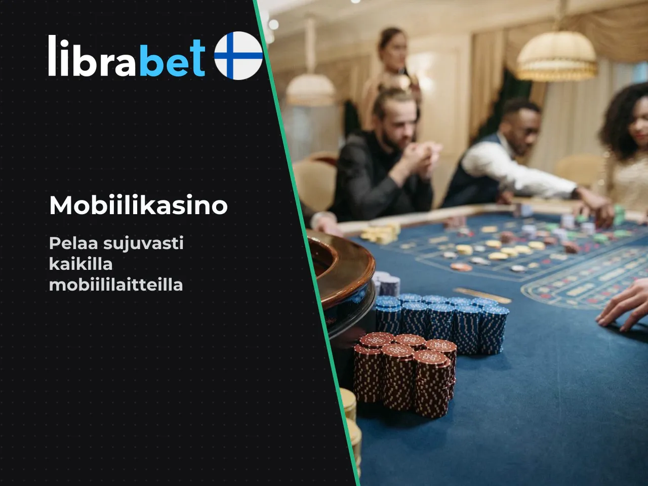 Librabetin ulkoasu ja käyttö mobiilissa. Librabet