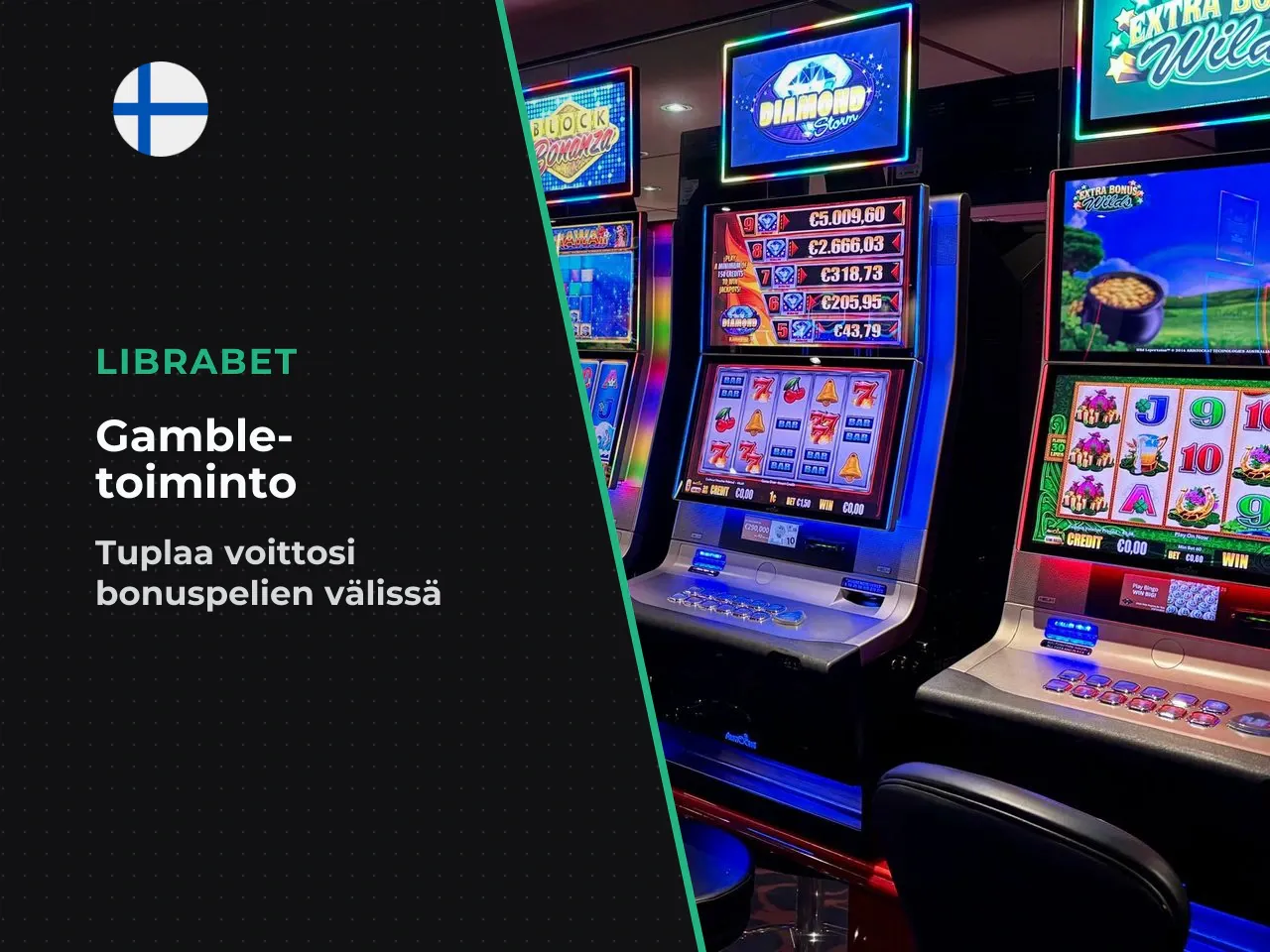 Uhkapeliominaisuus Gamble-toiminto voittojen tuplaaminen. Jokaisen peruspelin
